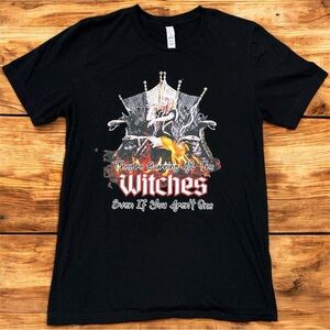 Taylor Swift Medium Black Graphic Tee “Burning all of the witches…” short sleeve